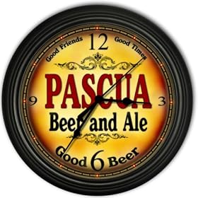 Pascua 's Beer and Ale Black Cascading Pub Style Wall Clock