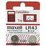 Maxell Battery LR 43 1.5, 2 pack
