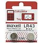 Maxell Battery LR 43 1.5, 2 pack
