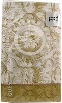3 packs of Gold & Silver Baroque Colorful Buffet Napkins or Disposable Guest Towels, pack of 15, 5 by 8 inches