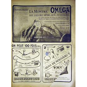 ADVERT OMEGA WATCH KIRBY BEARD RAZOR FRENCH PRINT 1917