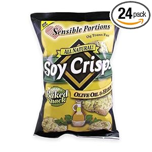 Sensible Portions All Natural Soy Crisps, Olive Oil and Herb, 1.3-Ounce Bags (Pack of 24) by Sensible Portions
