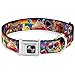 Buckle-Down Seatbelt Buckle Dog Collar - Pets & Snacks Rainbow Collage - 1.5