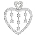 0.40cttw Heart pendant with droplets of round diamonds on center set in 14K white gold