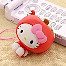 Sanrio Hello Kitty as Fresh Fruit Ball Cell Phone Strap (Apple) --Japanese Import! ***Free Domestic Shipping for This Item!***