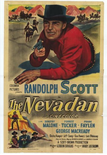 The Nevadan Poster 27x40 Randolph Scott Dorothy Malone Forrest Tucker
