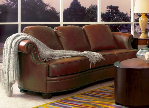 sofa set, 2pc Fairbanks Soft Top Grain Italian Leather Sofa Couch and Loveseat Set