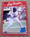 1990 Donruss Greg Vaughn # 37 MLB Baseball Rated Rookie Card