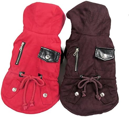LovePets Korean Style Fashion Parka Hoodie Winter Warm Pet Coat Brown M
