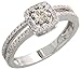 14 Karat Weissgold Fantasie Solitaerer Diamanten Ring, mit 0.45 Karat Brilliantschliff Diamanten, (7mm) breit