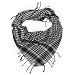 Trendy Plaid & Houndstooth Check Soft Square Scarf - Black & White Multi-Color