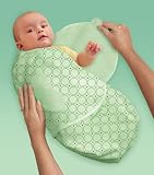 SwaddleMe Adjustable Infant Wrap - 100% Cotton Knit - Green Cocoa Dot - Small
