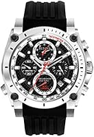 Bulova Precisionist Men's UHF Watch with Black Dial Analogue Display and Black Rubber Strap 98B172