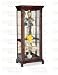 item Espresso finish wood curio cabinet with glass shelves and door with mirrored back