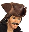 Brown Caribbean Pirate Hat - Adult Std.