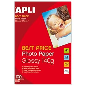 Apli Best Price Photo Paper Glossy 140gsm A4 Ref 11804 [100 Sheets]