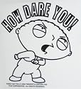 Family Guy Stewie How Dare You Window Decal Sticker