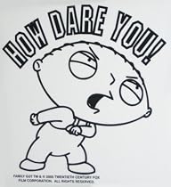 Family Guy Stewie How Dare You Window Decal Sticker