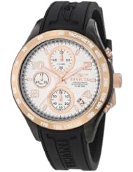 Invicta Womens 12099 Specialty Chronograph Silver Dial Black Polyurethane Watch