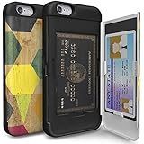 iPhone 6s Case, iPhone 6 Case, TORU [CX PRO] - [CARD SLOT] [ID Holder] [KICKSTAND] [DESIGNER PATTERN] Protective Hidden Wallet Case with Mirror for iPhone 6 / iPhone 6s - Wood Geo