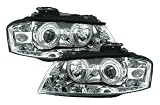 51wIV29fgUL SL160 in Angel Eyes Scheinwerfer Set, passend für Audi A3 Typ 8P, Mod. Bj. 9/03-, Ausführung: Klarglas Chrom.