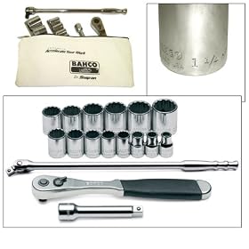 Bahco by Snap On 805217 17 pc 1 2in. Drive Socket Set w  Bag by Bahco