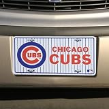 Chicago Cubs White Metal License Plate