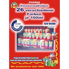 Fenstermalfarben 26 Flaschen verschiedene Farben je 100 ml