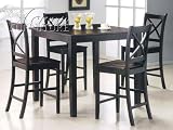 All new item 5 pc espresso finish wood counter height small dining table set