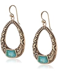 Barse Basics Turquoise Scroll Front Face Earrings