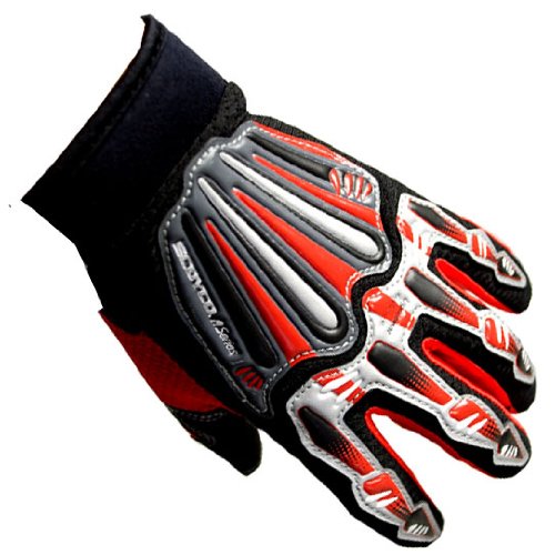 Motocross Motorcycle BMX MX ATV Dirt Bike Skeleton Racing Gloves Red