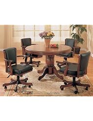Buy 5pc Game Dining Table & Chairs Set Cherry Oak Finish by ACME