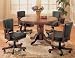 5pc Game Dining Table & Chairs Set Cherry Oak Finish