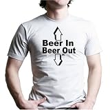 BEER IN BEER OUT T-Shirt - 100% Fine Jersey Combed Cotton Unisex T-Shirt - Sweat Shop Free