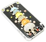 Apple iPhone 4 & 4S Handmade Rhinestone Crystal Clear 3D Caterpillar Hard Shell Case w/ Screen Protector in Transparent