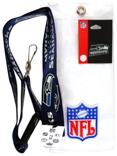 Seattle Seahawks Lanyard with Ticket Holder and Logo Pin