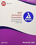 Dynarex BZK Antiseptic Towelette, 100 Count (Pack of 10)