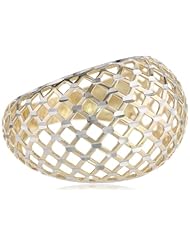14k Yellow and White Two-Tone Gold D-Cut Ring, Size 7