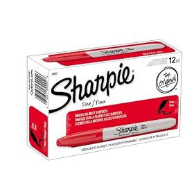 Sharpie Fine Point Permanent Markers, 12 Red Markers(30002)