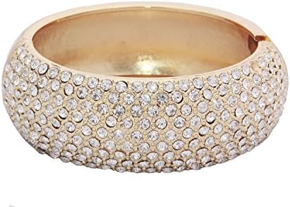 JCPeniel Gold Extrimly Fancy Good Quality Rhinestones Wristband Open Bangle Bracelet