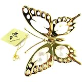 24k GOLD PLATED BUTTERFLY NIGHT LIGHT w/ CLEAR SWAROVSKI CRYSTALS