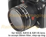Janco 58mm Filter Adapter for CANON PowerShot SX1 SX-20 SX-10 DC lens