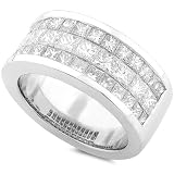 One of a Kind 3-1/10ctw Princess Cut Diamond Ring (F-G/VS) in Platinum