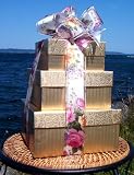 Elegant Gold Gourmet Gift Tower - Heartwarming Treasures