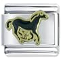Black Stallion Horse Spring Italian Charms