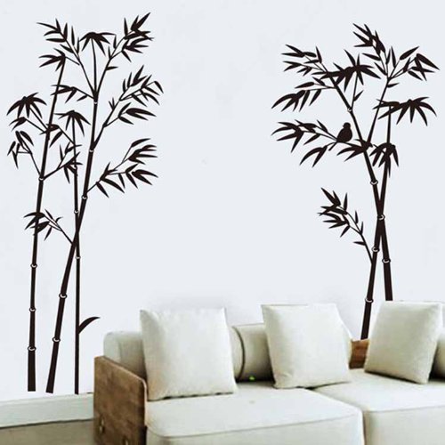 OneHouse Black Bamboo Wall Decals Home Room Wall Decor Sticker Removable