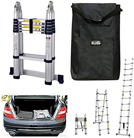 12.5' / 13.6' Portable Aluminum Telescoping Extension Ladder Multi-Purpose, 330 LB (Telescoping Ladder 12.5')