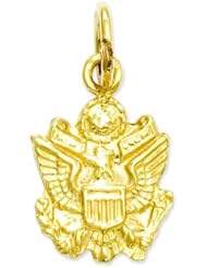 14K Yellow Gold US Army Insignia Charm