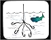 Decorated Mouse Pad with hook, confusion, water, fish, fishing