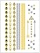 Metallic Gold Silver Black Jewelry Inspired Temporary Bling Tattoo by Eufouria Inc. T0005 RS.149.00